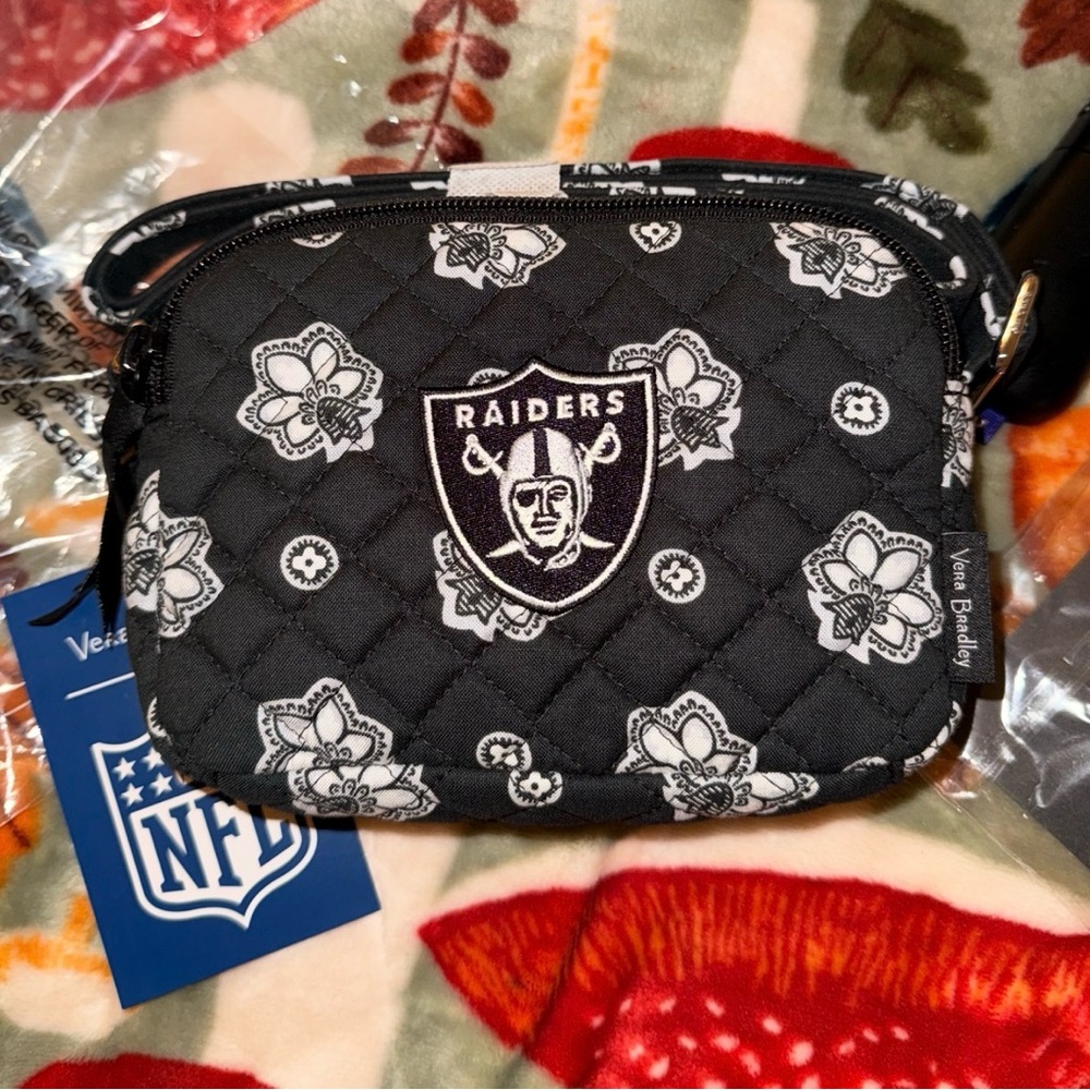 Vera Bradley Black and White Raiders Quilted Bag